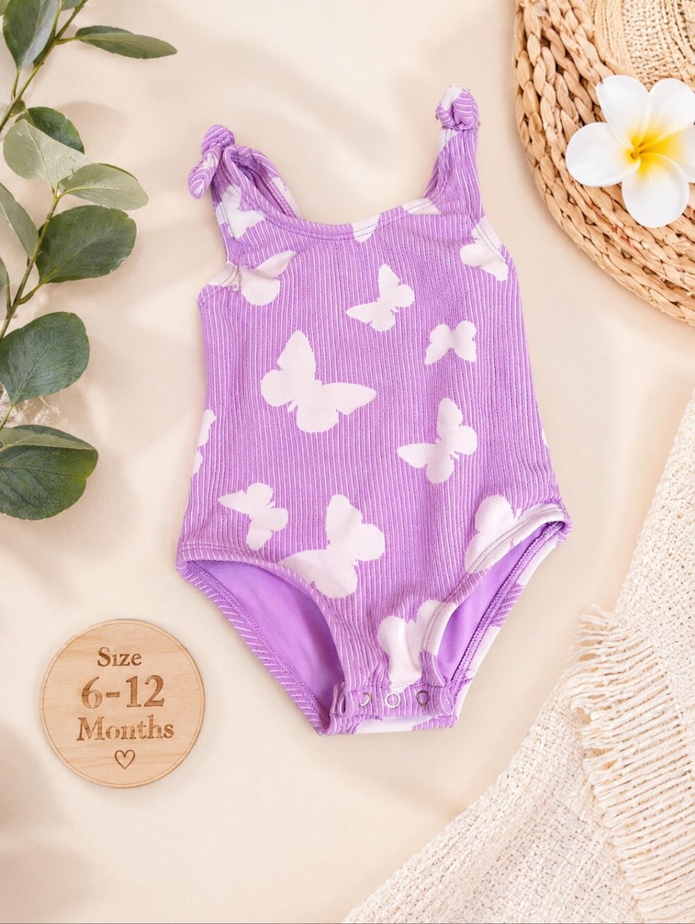 Baby Girls Butterfly One-Piece Swimsuit | Size 6–12 Months